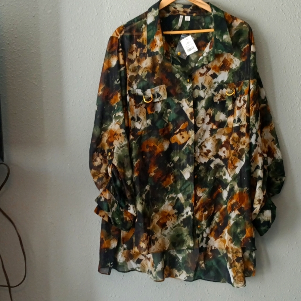 NWT Cato plus sportswear sheer blouse